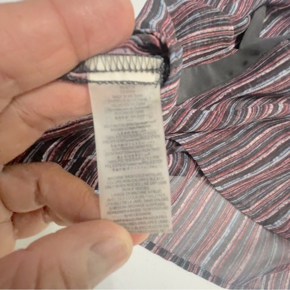 BCBGeneration Ruffle Front Pirate SHEER STRIPED BLOUSE BELL SLEEVES XXS - Picture 10 of 13